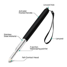 Load image into Gallery viewer, Alcoon 3 Pack Telescopic Teachers Pointer Retractable Handheld Presenter Extendable Classroom Whiteboard Pointer with Lanyard for Teachers, Coach, Presenter, Extends to 39 Inch (Black, Red, Blue)