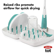 Load image into Gallery viewer, OXO Tot Travel Size Drying Rack with Bottle Brush- Teal