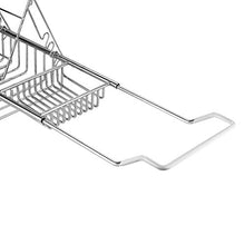 Load image into Gallery viewer, iPEGTOP Stainless Steel Bathtub Caddy Tray - Over Bath Tub Racks Shower Organizer with Extending Sides, Removable Wine Glass Book Holder