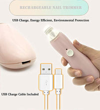 Load image into Gallery viewer, Rechargeable Baby Nail File, Fansidi Electric Baby Nail Trimmer for Newborn Infant or Toddler Toenail and Fingernail - Girls and Boys Accessory - Extra Replacement Pads Included (Pink)