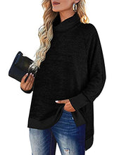 Load image into Gallery viewer, Sweatshirt for Women Tunics or Tops to Wear with Leggings Black Winter XXL
