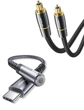 Load image into Gallery viewer, USB Type C to 3.5mm Female Headphone Jack Adapter and Digital Optical Audio Toslink Cable 6.6FT Compatible with Sound Bar, TV, PS4, Xbox, Home Theater, Note 20 10 S10 S9 Plus iPad Pro etc