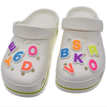 Load image into Gallery viewer, PartyFUN 72PCS Letters Shoes Charms GLOW IN THE DARK Shoes Charms for Clog Shoes & Wristband Bracelet Party Gifts