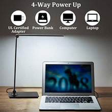 Load image into Gallery viewer, LED Desk Lamp, Touch Control Desk Lamp with 3 Levels Brightness, Dimmable Office Lamp with Adjustable Arm, Foldable Table Desk Lamp for Table Bedroom Bedside Office Study, 5000K, 8W, Black