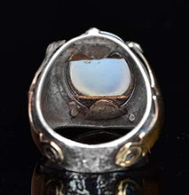 Load image into Gallery viewer, Sterling Silver Men Ring, Natural Moonstone Stone, Free Express Shipping