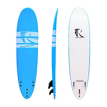Load image into Gallery viewer, Raystreak Aggro 8ft Foam Surfboard High Performance Soft Top Longboard Fins and Leash Included(Blue)