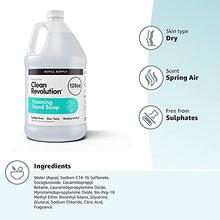 Load image into Gallery viewer, Clean Revolution Foaming Hand Soap Refill Supply Container. Ready to Use Formula. Spring Air Fragrance, 128 Fl. Oz