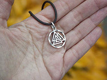 Load image into Gallery viewer, Valknut Viking Odin Knot Sterling Silver Pendant Necklace for Men Women Celtic Nordic Pagan Jewelry Norse Mythology Warrior Symbol Amulet Talisman Handmade