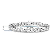 Load image into Gallery viewer, NATALIA DRAKE 1/4 Cttw Wave Link Diamond Tennis Bracelet for Women in Rhodium Plated Sterling Silver (Color I-J / Clarity I2-I3)