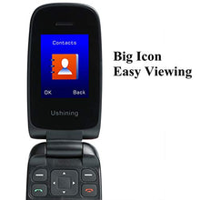 Load image into Gallery viewer, Ushining Unlocked Flip Phone 3G Tmobile Flip Phone Big Icon Easy to Use Flip Cell Phones Unlocked for Kids or Backup Phone (Black)