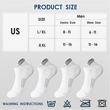 Load image into Gallery viewer, Men's Ankle Low Cut Athletic Performance Comfort No Show Running Cushion Socks Tab L and XXL (White,L/XL)