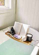 Load image into Gallery viewer, Umbra Aquala Bathtub Tray Extendable, Bamboo Luxury Bath Caddy, 71.1 x 21.6 x 3.8 cm, Natural