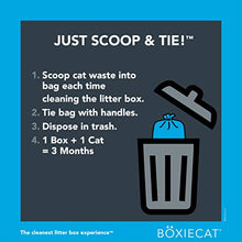 Load image into Gallery viewer, Boxiecat Scoop & Tie Litter Bags – Cat Litter Clump & Poop Bags – Leakproof - Large to Fit Any Scoop – Handles to Conveniently Tie Seal in Odors - Unscented