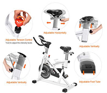 Load image into Gallery viewer, IDEER LIFE Indoor Cycling Bike Stationary Exercise Bike for Home Cardio Workout Smooth Belt Drive with Hand Pulse Sensor/LCD Display/Tablet Mount/Comfortable Seat Cushion(White09062)