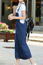 Load image into Gallery viewer, Vemubapis Women Denim Overall Dress Jeans Jumper Adjustable Pinafore Dresses Skirt Blue US 8