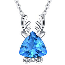 Load image into Gallery viewer, Jewever 925 Sterling Silver Natural Triangular Topaz Stone Deer Antlers Pendant Clavicle Chain Necklace for Women Gift
