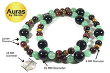 Load image into Gallery viewer, African Necklace for Men - Long Beaded Necklace - Onyx - Green Jade Aventurine - Red Tiger Eye - Yellow Tiger Eye- Tribal Necklace - 26 Inch Necklace