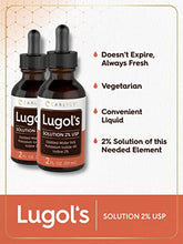Load image into Gallery viewer, Lugols Iodine 2 Percent 2 fl oz Twin Pack | Potassium Iodide and Iodine Solution 2% Liquid Drops | by Carlyle