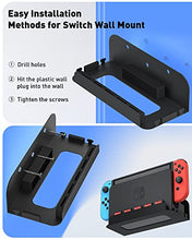Load image into Gallery viewer, ZAONOOL Wall Mount for Nintendo Switch and Switch OLED, Wall Mount Shelf Stand Accessories with 5 Game Card Slots and 4 Joy Con Hooks, Safely Store Your Switch Console Near or Behind TV (Black)