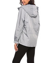 Load image into Gallery viewer, Unibelle Women's Waterproof Rain Jacket Outdoor Hooded Windbreaker Raincoat Grey Small