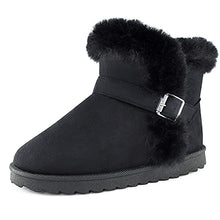 Load image into Gallery viewer, Tobfis Baby Girls Faux Fur Lining Kids Warm Non Slip Winter Ankle Snow Boots (Toddler/Little Kids),Black,8 M US Toddler