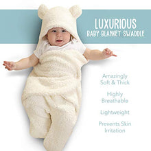 Load image into Gallery viewer, BlueMello Baby Swaddle Blanket | Ultra-Soft Plush Essential for Infants 0-6 Months | Receiving Swaddling Wrap White | Ideal Newborn Registry and Toddler Boy Accessories | Perfect Baby Girl Shower Gift