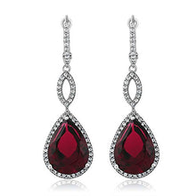 Load image into Gallery viewer, Gem Stone King 925 Sterling Silver Long Drop Dangle Elegant Wedding Bridal Chandelier Teardrop Earrings For Women (2 Inch Pear Shape 16X12MM, 20.00 Cttw)