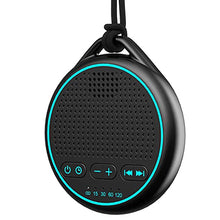 Load image into Gallery viewer, Fourair White Noise Sound Machine with 25 Soothing Sounds Powered by USB or Battery Portable Lanyard for Travel 32 Volume Levels 5 Timers and Memory Function for Baby Kids Adults Sleeping (Black)