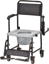 Load image into Gallery viewer, NOVA Medical Products Drop Arm (for Easy User Transfer) Transport Chair Commode, Rolling with Locking Wheels & Removable Padded Seat, Hammertone