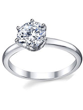 Load image into Gallery viewer, 1.25 Carat Round Brilliant Cubic Zirconia CZ Sterling Silver 925 Wedding Engagement Ring Size 6