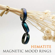 Load image into Gallery viewer, Morchic Magnetic Hematite Stone Mood Ring for Women Men, Therapy Arthritis Anxiety Pain Relief, Balance Root Chakra (8.75)