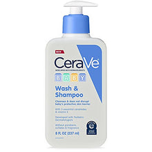 Load image into Gallery viewer, CeraVe Baby Wash & Shampoo | Fragrance, Paraben, & Sulfate Free Shampoo for Tear-Free Baby Bath Time | 8 Ounce