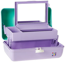 Load image into Gallery viewer, Caboodles On-The-Go Girl Sea foam Lid & Lavender Base Vintage Case, 1 Lb