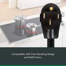 Load image into Gallery viewer, Range Cord 4-Wire - 50 Amp - 4 Feet - Compatible with All Major Brands, Black