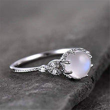 Load image into Gallery viewer, Goddesslili Moonstone Diamond Encrusted Rings for Women Girlfriend Vintage Designed Gemstone Thin Wedding Engagement Anniversary Simple Jewelry Gift Under 5 Dollars (6)
