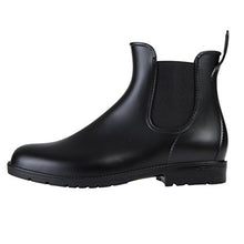 Load image into Gallery viewer, Women's Short Rain Boots Waterproof Black Elastic Slip On Ankle Booties, 7.5, Black