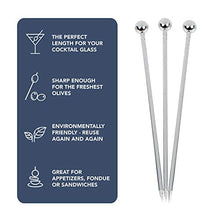 Load image into Gallery viewer, Stainless Steel Cocktail Picks - 4" (12pc Set)