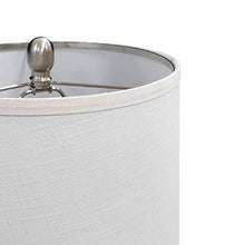 Load image into Gallery viewer, Oneach Modern USB Table Lamps Set of 2 for Living Room Bedroom Brushed Nickel Bedside Nightstand Lamps with Fabric Lampshade