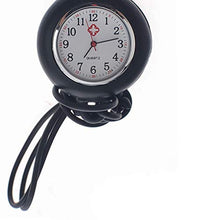 Load image into Gallery viewer, Hemobllo Nurse Fob Watch - Nurse Hanging Pocket Watch Fob Watch for Nurses Quartz Watches Nursing Watch with Silicone Case and Adjustable Lanyard (Black, Lanyard Color: Random)