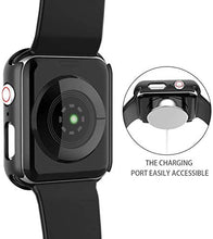 Load image into Gallery viewer, Misxi 2 Pack Hard PC Case with Tempered Glass Screen Protector Compatible with Apple Watch Series 6 SE Series 5 Series 4 44mm, Black