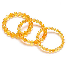 Load image into Gallery viewer, Natural Chakra Healing Crystal Bracelet, Semi-Precious Gemstone Beads Stretch Women Men Jewelry (Yellow Citrine) (8mm)