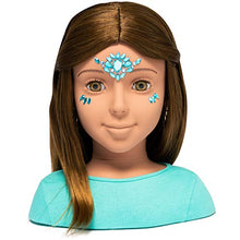 Load image into Gallery viewer, I'm A Stylist Styling Head Deluxe Lucy - Doll Mannequin Head, Interchangeable Wig, Synthetic Fiber Brown Hair Includes Magnetic Lashes, Hair Accessories, Earrings & Face Gems for Kids 8+ Years - 13"