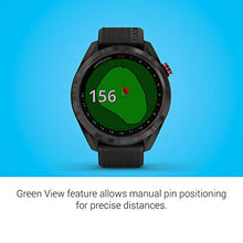 Load image into Gallery viewer, Garmin Approach S42, GPS Golf Smartwatch, Lightweight with 1.2" Touchscreen, 42k+ Preloaded Courses, Gunmetal Ceramic Bezel and Black Silicone Band, 010-02572-10