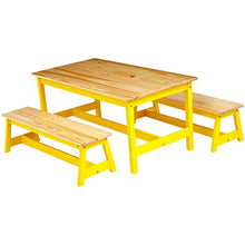 Load image into Gallery viewer, AmazonBasics Indoor Kids Table and Bench Set, Natural