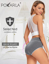Load image into Gallery viewer, POKARLA Women's High Waisted Cotton Underwear Soft Breathable Postpartum Panties Stretch Briefs 5-Pack(5X-Large)