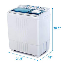 Load image into Gallery viewer, KUPPET Compact Twin Tub Portable Mini Washing Machine 21lbs Capacity, Washer(14.4lbs)&Spiner(6.6lbs)/Built-in Drain Pump/Semi-Automatic
