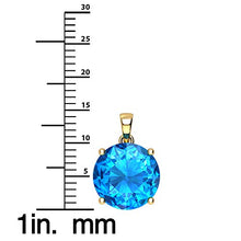 Load image into Gallery viewer, Belinda Jewelz 14k Yellow Gold Round Gemstone Sparkling Rope Chain Sterling Silver Birthstone Fine Jewelry Classic Womens Hanging Pendant Necklace, 4.1 Carat Swiss Blue Topaz, 18 inch