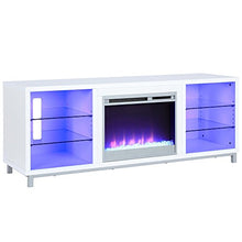 Load image into Gallery viewer, Ameriwood Home Lumina Fireplace TV Stand for TVs up to 70" (White)