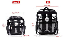Load image into Gallery viewer, Small Clear Backpack - Heavy Duty - Stadium Approved - TSA Lock - Key Holder - Bottle Opener - 2-WAY Zip - Inside, Outside Zip Pockets - Expandable Side Pockets - Transparent PVC - H12''xW10.6''xD6