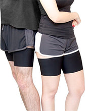 Load image into Gallery viewer, Bandelettes Original Patented Elastic Anti-Chafing Thigh Bands. Prevent Thigh Chafing - Black Unisex, 6" Size A (Small)
